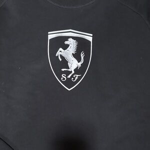 Ferrari Black Sweatshirt with Silver Logo